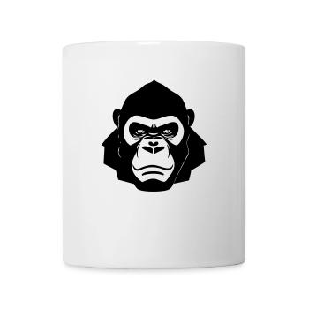 Harter Gorilla im Cartoon Stil - Tasse - Weiß - Vorne