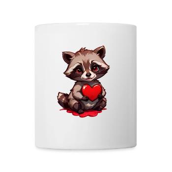 Give the cute raccoon as a gift for Valentine's Day - Mug - white - Front