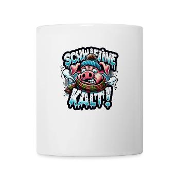 Schweinekalt - Tasse - Weiß - Vorne