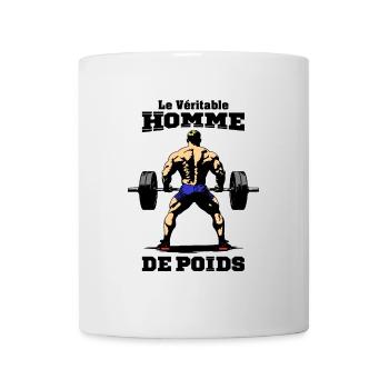 LE VÉRITABLE HOMME DE POIDS ! (musculation) - Mug blanc - blanc - Devant