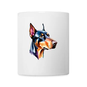 Dobermann Wasserfarben - Tasse - Weiß - Vorne