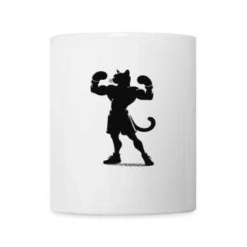 Boxing cat in silhouette style - Boxing Design - Mug - white - Front