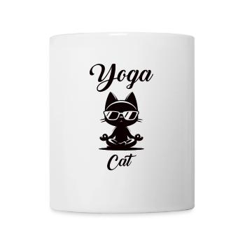 Yoga Katze – Der schwarze Yogi-Kater im coolen Des - Tasse - Weiß - Vorne