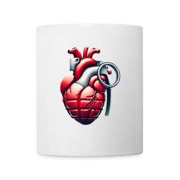 Explosive Herzgranate Design - Tasse - Weiß - Vorne