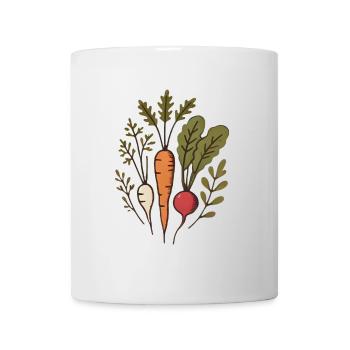 Vegan Roots Carrot Radish Design - Mug - white - Front