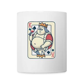 Drôle de roi de cœur buvant du vin - Mug blanc - blanc - Devant