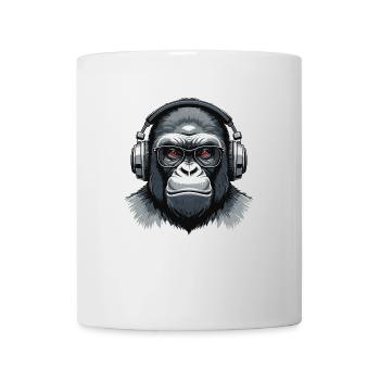 Gorilla with Headphones - Tasse - Weiß - Vorne