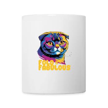 Fold & Fabulous — Scottish Fold Cat Design - Mug blanc - blanc - Devant