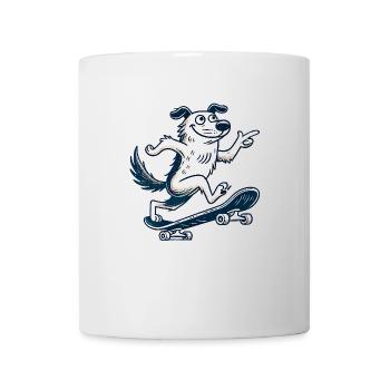 Skate chien - Mug blanc - blanc - Devant