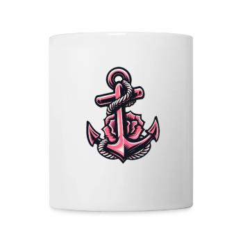 Anchor with rope in pink - Mug - white - Front
