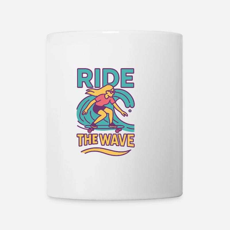 Surfen & Scrollen Thema T-Shirt - Tasse - Weiß