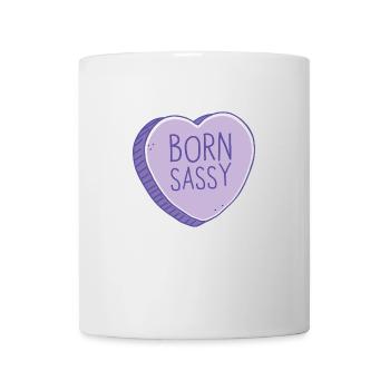 Born sassy Purple candy heart - Mug - white - Front