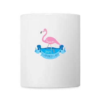 Verrückte Flamingodame auf einer blauen Fahne - Tasse - Weiß - Vorne