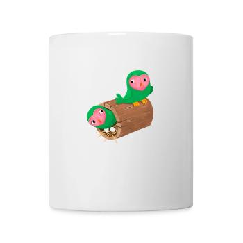 Nesting peach face lovebirds in a log - Mug - white - Front