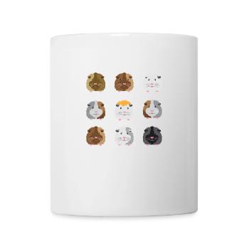 Neun Meerschweinchen Gesichter - Tasse - Weiß - Vorne