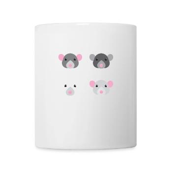 four mice rat faces - Mug - white - Front