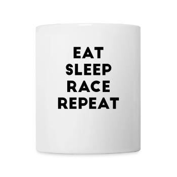 Eat Sleep Race Repeat Racing Bicycle Kart Car - Mug - white - Front