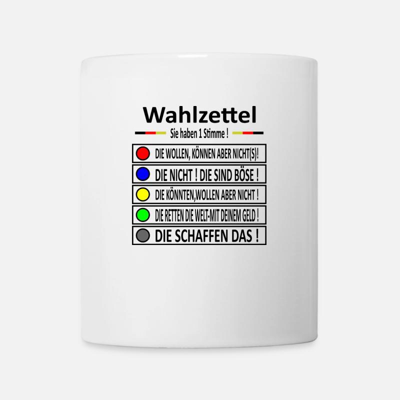 Wahlzettel 1 - Tasse - Weiß