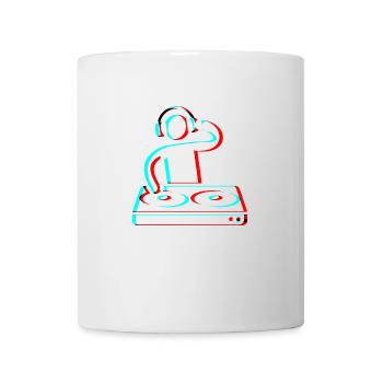 Techno Dj 3d Electro Red Blue tik tok edm white - Mug - white - Front