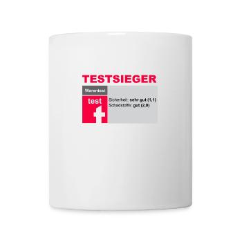 Fake Testsieger Warentest lustige Geschenkidee - Tasse - Weiß - Vorne