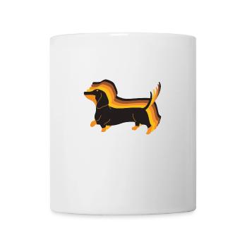Happy Dachshund Retro Dachshund is looking forward to walking - Mug - white - Front