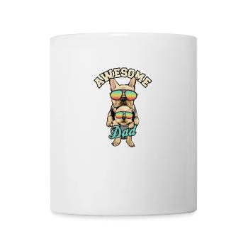 Awesome dad Mops Hundeliebhaber Vatertag Geschenk - Tasse - Weiß - Vorne