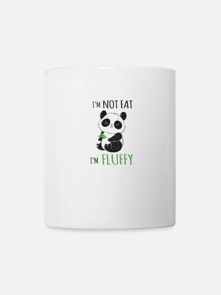 I'm not fat I'm fluffy funny panda bear design - Mug - white