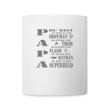 Papa, tu es notre super-héros - Mug blanc - blanc - Devant
