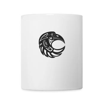 Totem raven round black - Mug - white - Front