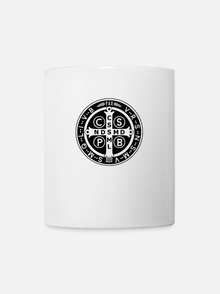 Médaille de Saint Benoît de Nursie - Mug blanc - blanc