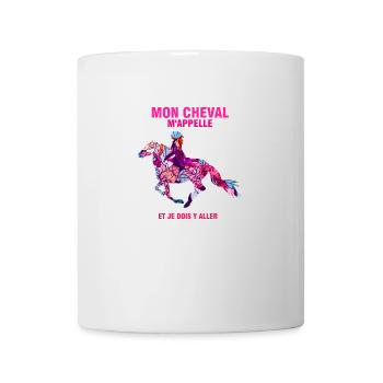Cheval Femme Fille Equitation Mon Cheval m'appelle - Mug blanc - blanc - Devant