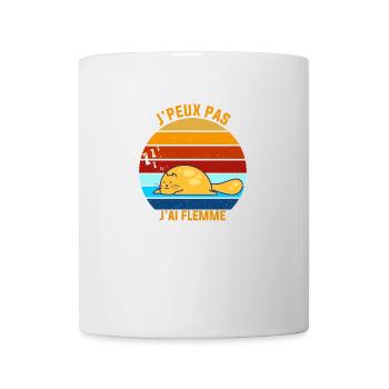 J'peux pas j'ai la flemme rétro vintage - Mug blanc - blanc - Devant