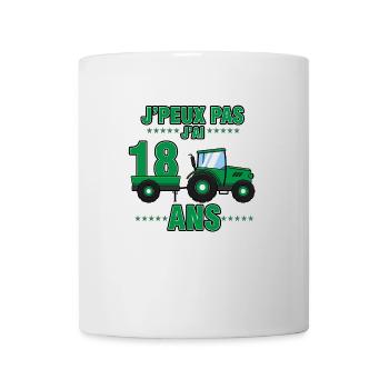 Cadeau Tracteur Cadeau 18 ans Anniversaire ferme - Mug blanc - blanc - Devant