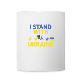 Ich stehe mit der Ukraine Herzschlag Ukraine - Tasse - Weiß - Vorne
