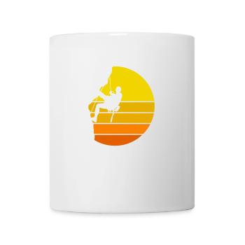 Klettergeschenkidee Bergsteiger Klettergerüst Boulder - Tasse - Weiß - Vorne