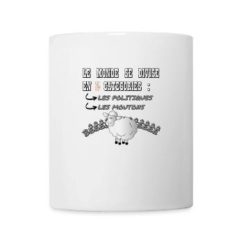 LE MONDE SE DIVISE EN 2 CATÉGORIES - Mug blanc - blanc - Devant
