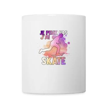 j'peux pas j'ai skate - Skateboard watercolor - Mug blanc - blanc - Devant