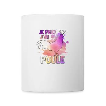 je peux pas j'ai poule watercolor - Mug blanc - blanc - Devant