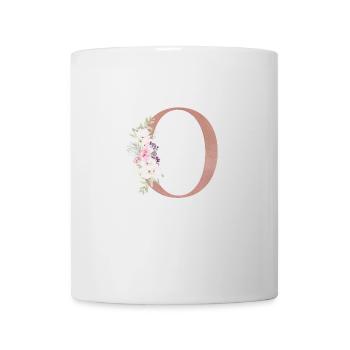 Monogramme personnalisable O Floral - Mug blanc - blanc - Devant