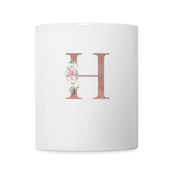 Personalisierbar Monogramm H Floral - Tasse - Weiß - Vorne