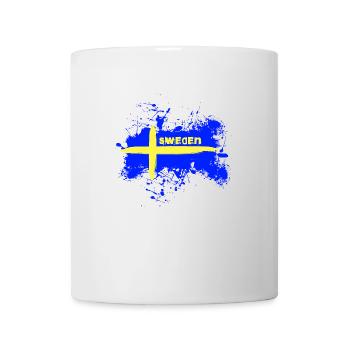 Drapeau de la Suède/Drapeau - Mug blanc - blanc - Devant