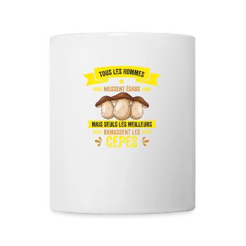 Les Meilleurs Hommes Ramassent Les Cèpes - Mug blanc - blanc - Devant