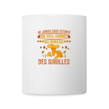 un vieil homme qui ramasse les girolles Cadeau - Mug blanc - blanc - Devant