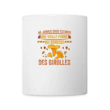 une vieille femme qui ramasse des girolles - Mug blanc - blanc - Devant
