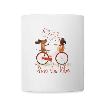 Reiten Sie den Vibe mit Hund - Tasse - Weiß - Vorne