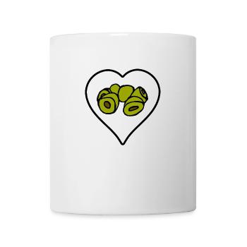 Des olives dans le cœur J’adore les olives - Mug blanc - blanc - Devant