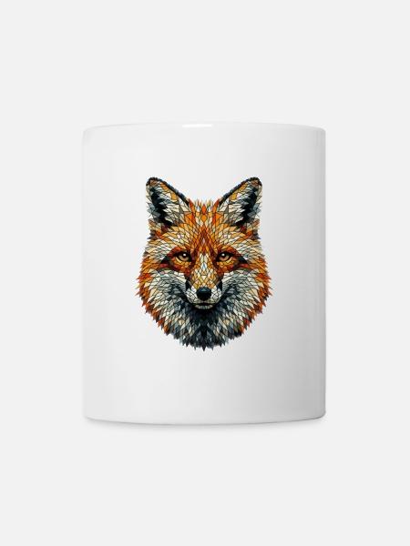 Fox in mosaic style - Mug - white