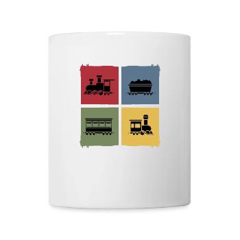 Modeleisenbahn Zug Eisenbahn retro-Lok - Tasse - Weiß - Vorne