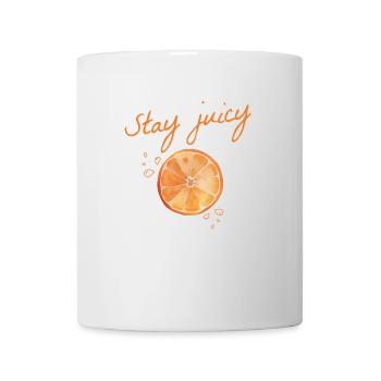 Stay juicy half orange juice fruity summer color - Mug - white - Front