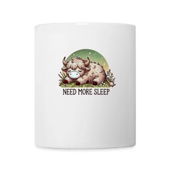 Need More Sleep Cute Highland Cow Funny - Mug - white - Front